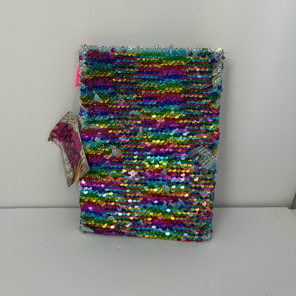 Magic Sequin Journal rainbow Silver Changes color NWT